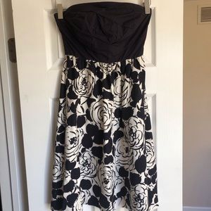 Anthropologie Deletta Floral Strapless Dress